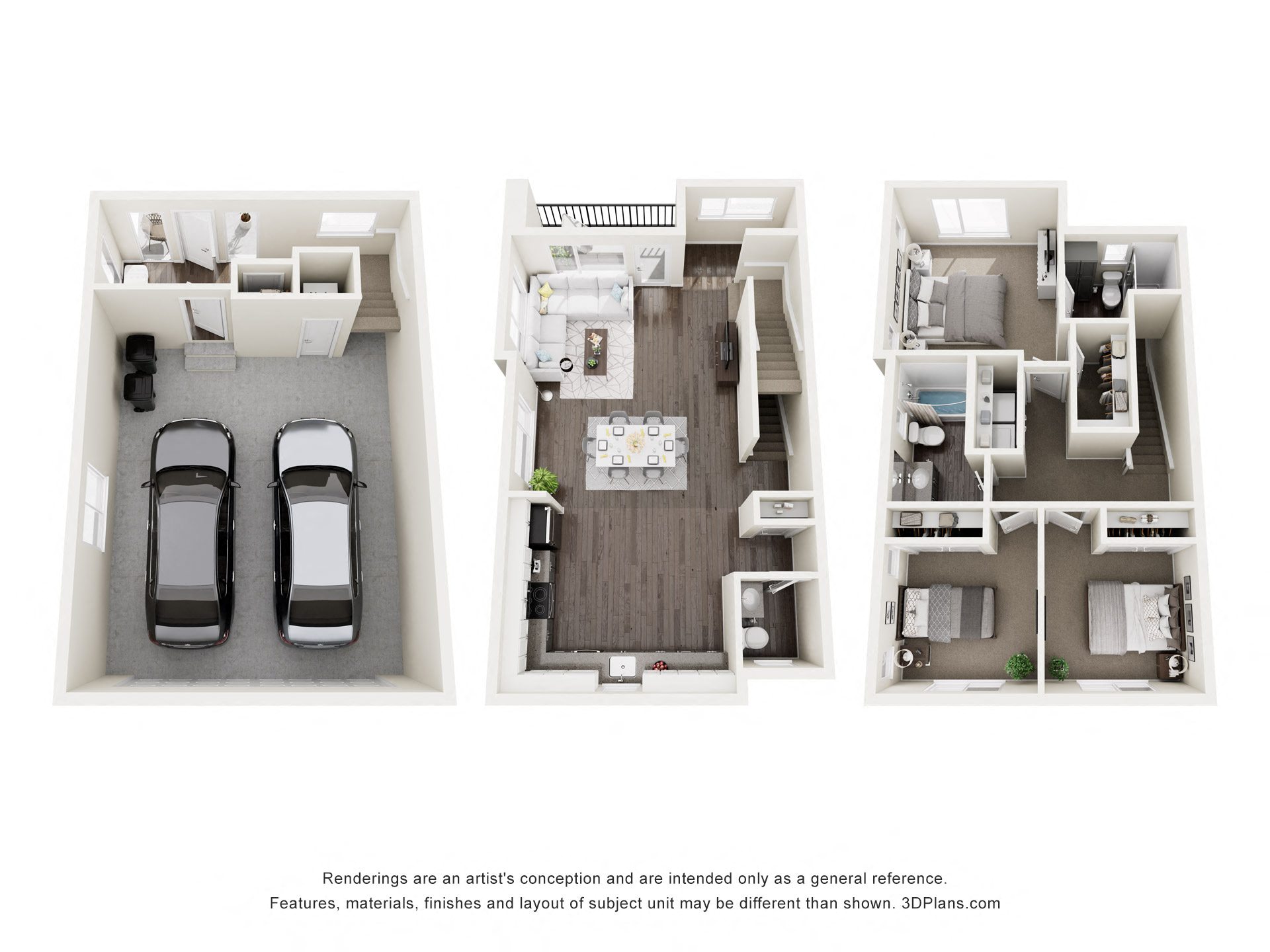 Floor plan for 3 beds, 2.5 baths, 2874 sqft
